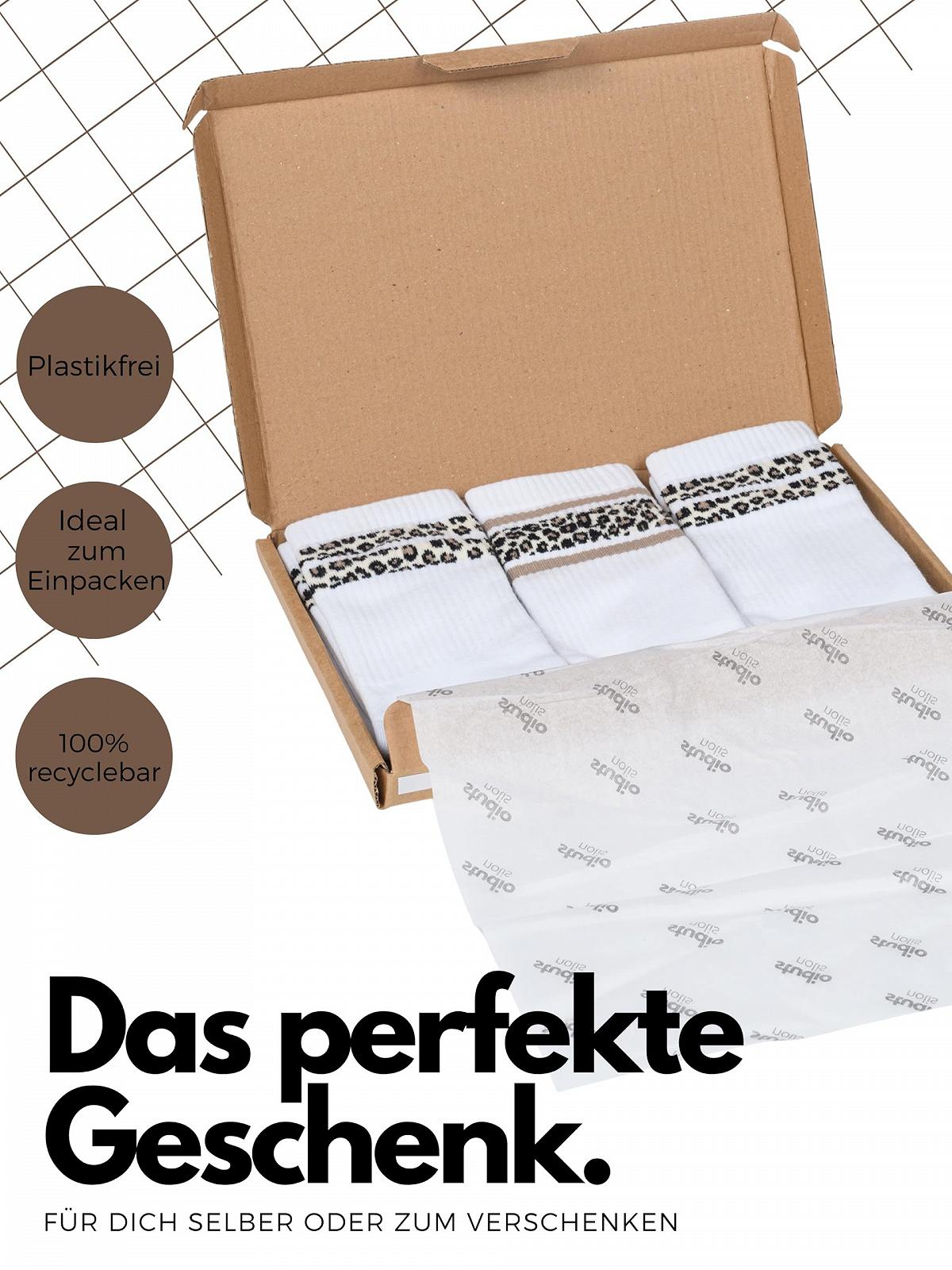 Теннисные носки Leo Stripes – Набор из 3 – Женские носки Leo Print Crew Stripes – Леопардовый принт Stripes – Хлопок Oekotex 100, фото №4