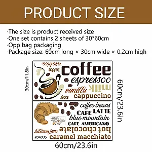 Наклейка на стіну Coffee Cup Coffee Beans Art Font 60 x 30 см synthetic.ua - Фото 1