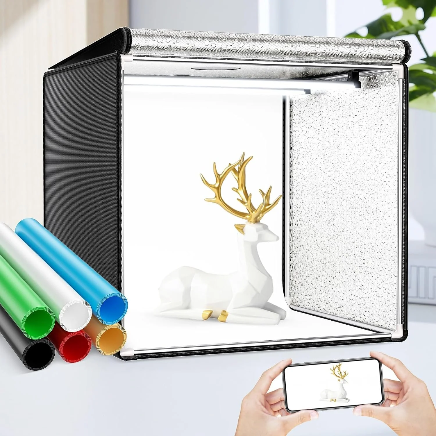 Фотобокс PaNt 60 см / 3000-5600K / CRI 95 / 6 фонів / Чорний, фото №2 Фотобокс PaNt 60 см / 3000-5600K / CRI 95 / 6 фонів / Чорний, фото №2