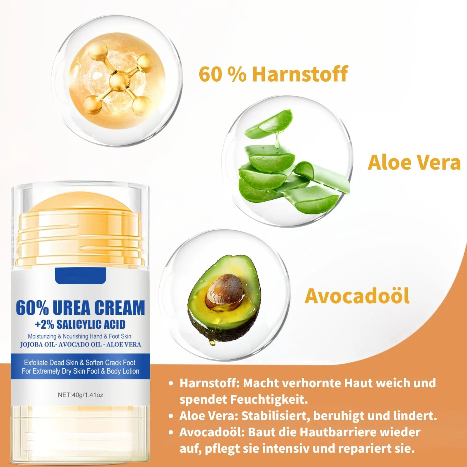 Крем для ног Urea 60% увлажняющий против трещин 2 шт., фото №4 Крем для ног Urea 60% увлажняющий против трещин 2 шт., фото №4