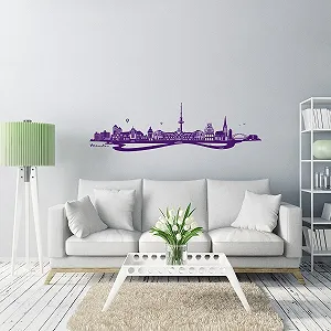 Наклейка на стіну Wandkings Skyline Münster (with Flow) 100 x 28 cm Purple - Фото 1