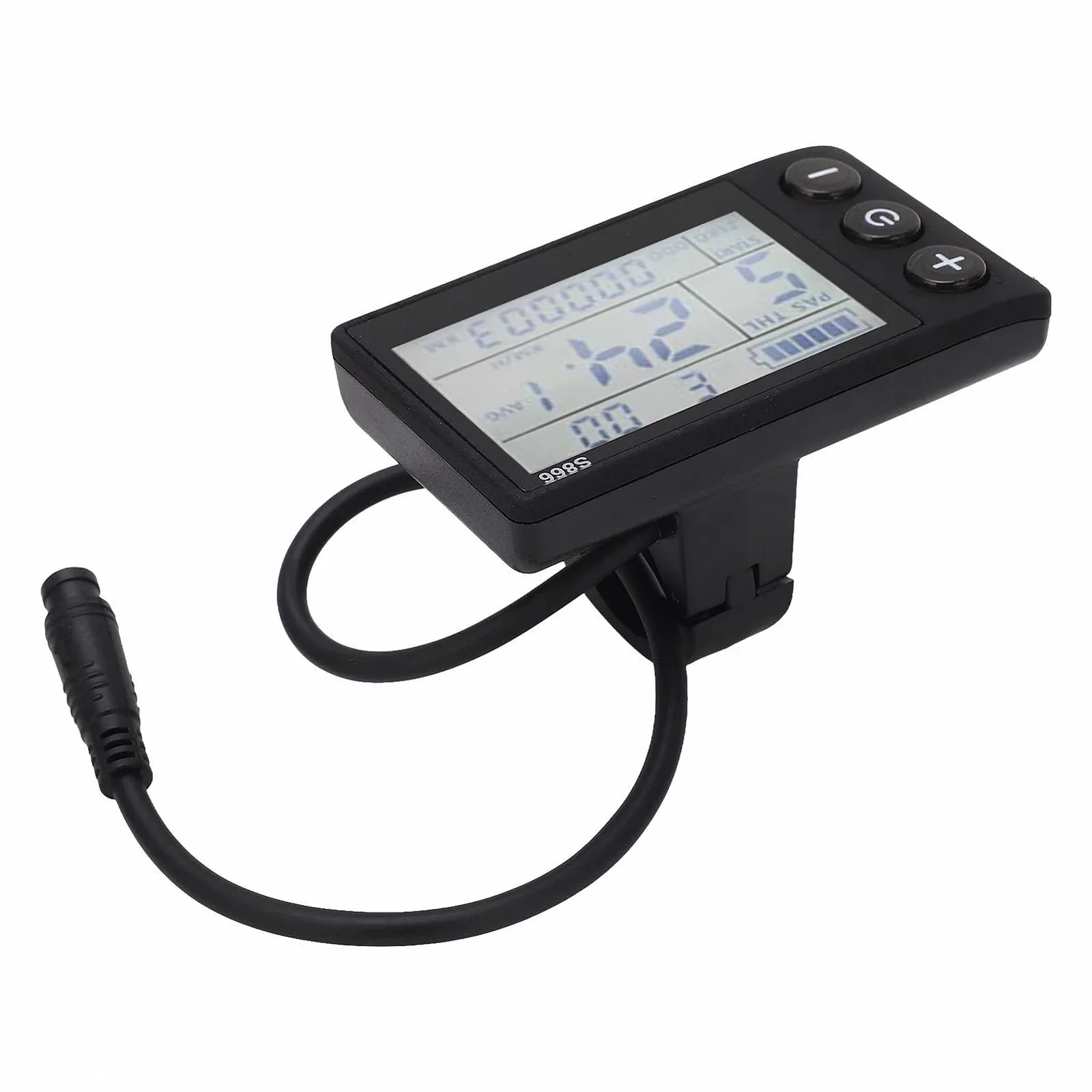 LCD-дисплей для электровелосипеда Waterproof 6P Connector для горных велосипедов 24В-60В IP65 22.2 мм ABS, фото №6