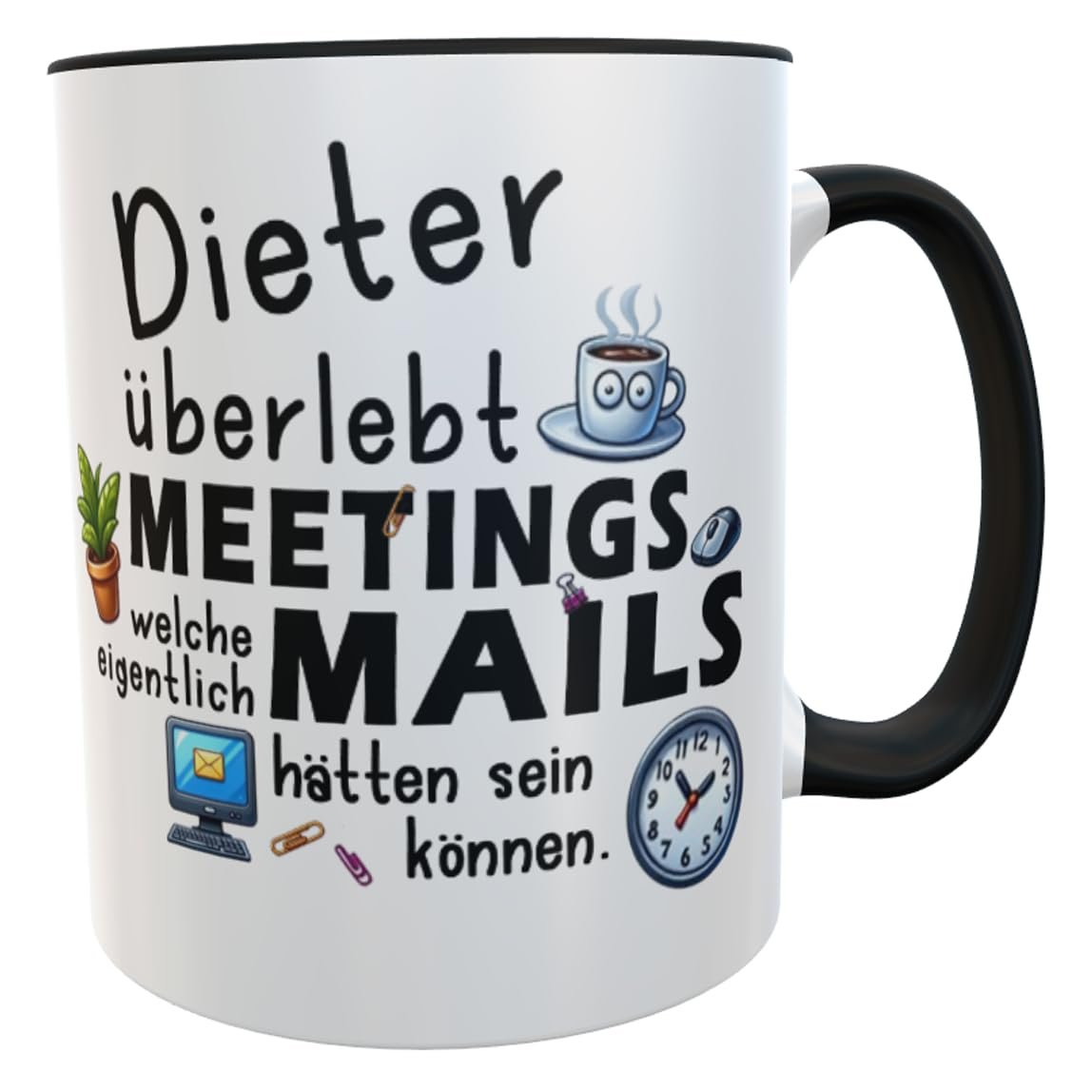 Керамическая Кружка Office 'Meeting Mails' с Юмором, фото №1