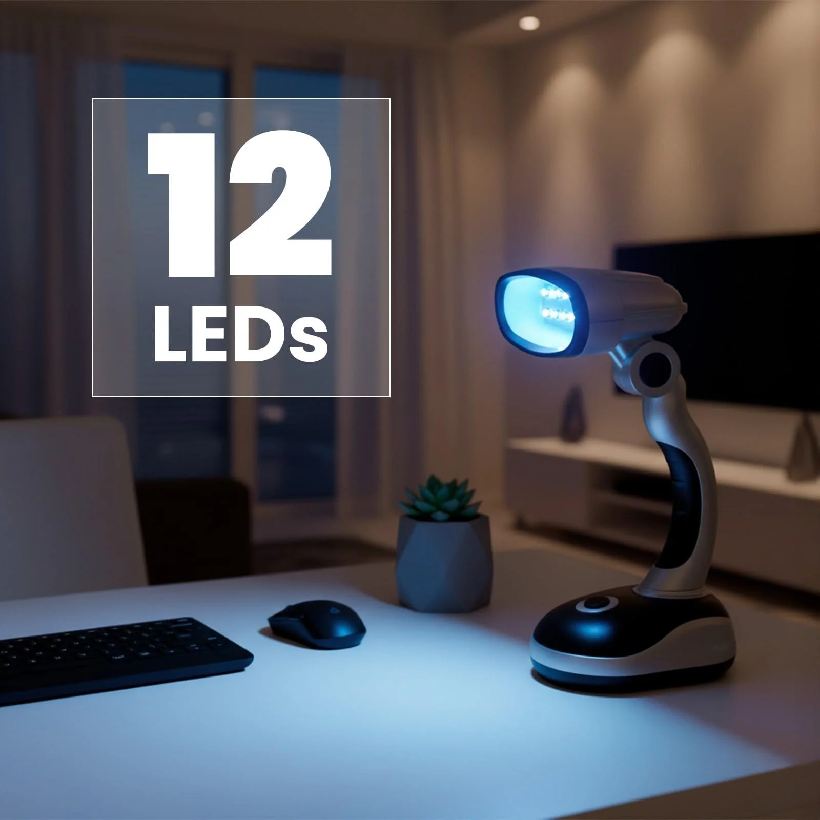 Настільна лампа Eaxus 17 см срібляста, фото №2