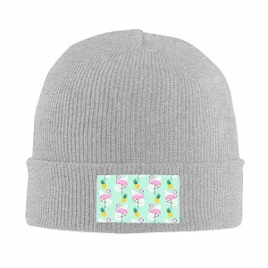 Шапка JBYJBX с рисунком розового фламинго и ананаса, осень-зима, повседневная, трикотажная synthetic.ua - Фото 1