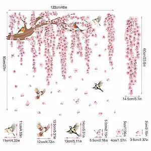 Наклейка на стіну Рожева сакура XXL 95 x 122 см Рожевий synthetic.ua - Фото 1