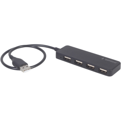 Концентратор Gembird USB 2.0 4 ports black (UHB-U2P4-06), фото №1