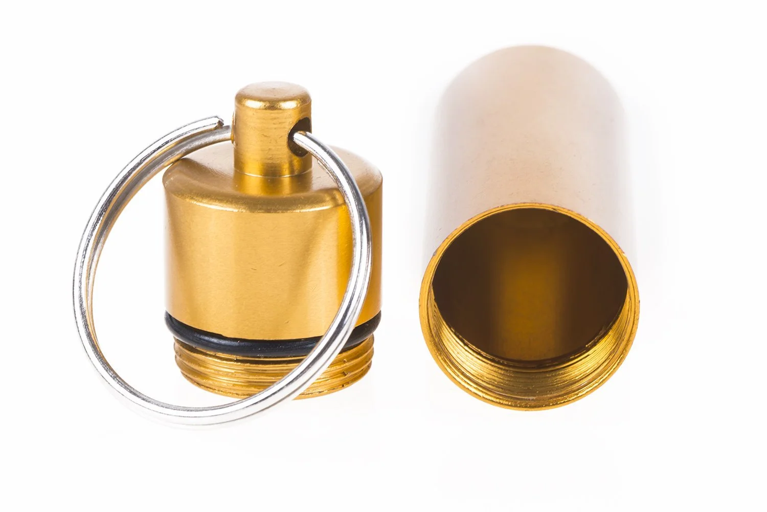 Водонепроникна капсула для вулиці Алюмінієвий контейнер для походів Коробка для таблеток для зберігання дрібних деталей Грошей Жовтий/Помаранчевий, фото №4