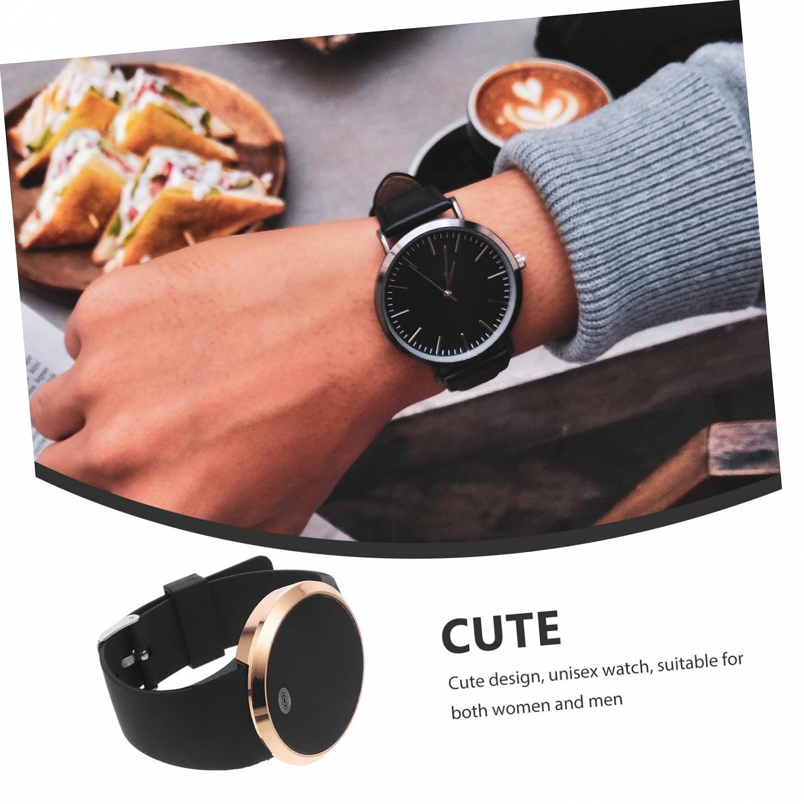 LED Часы Healvian с сенсорным экраном для мужчин и женщин Цифровые часы с ПУ кожаным ремешком Электронные часы, фото №9 LED Часы Healvian с сенсорным экраном для мужчин и женщин Цифровые часы с ПУ кожаным ремешком Электронные часы, фото №9