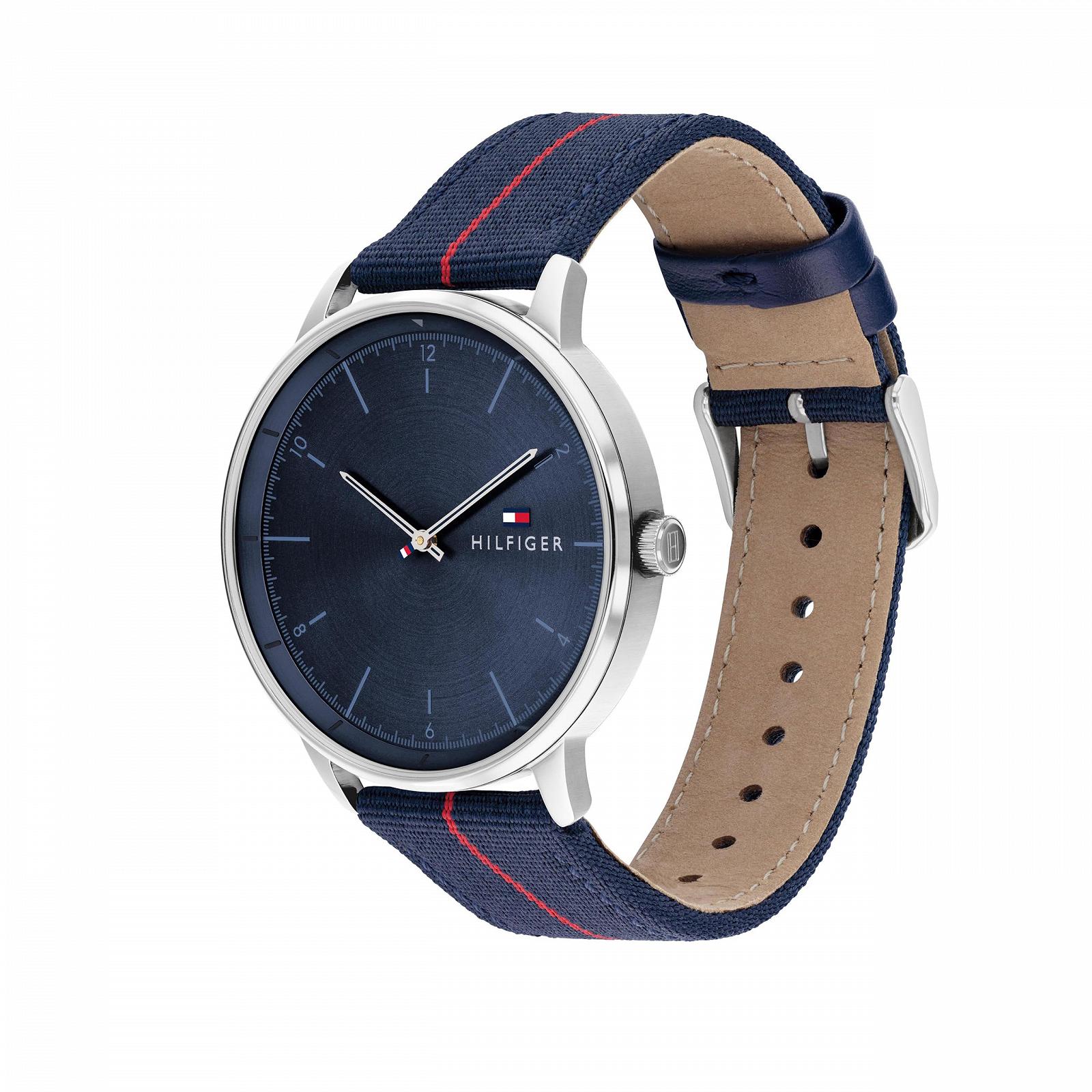 Наручний годинник Tommy Hilfiger, аналоговий, кварцовий, для жінок, з рожевим шкіряним ремінцем - 1781973 та наручний годинник, аналоговий, кварцовий, для чоловіків, з темно-синім нейлоновим ремінцем - 1791844, в комплекті з кварцовим годинником, фото №6