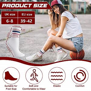 Спортивные носки 8 пар Женские теннисные носки 39-42 Хлопковые носки Дышащие носки для бега в полоску synthetic.ua - Фото 1