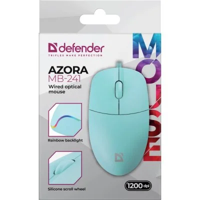 Мышка Defender Azora MB-241 LED USB Blue (52243), фото №4 Мышка Defender Azora MB-241 LED USB Blue (52243), фото №4