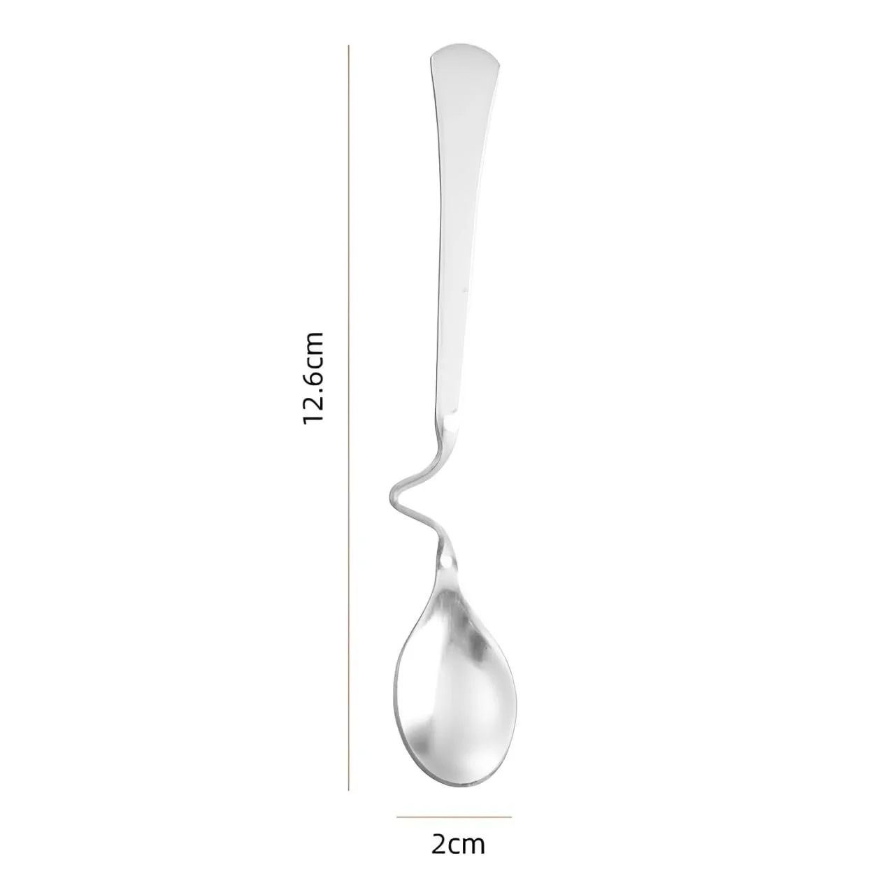 Набір з 4 ложок з нержавіючої сталі з вигнутою ручкою, фото №4