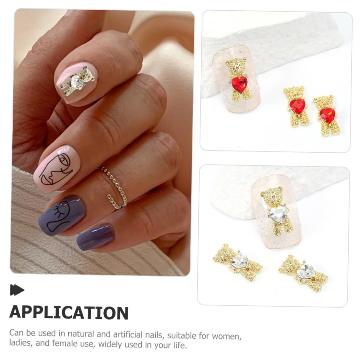 Стразы для ногтей FOMIYES Форма мишек 20 шт., фото №2 Стразы для ногтей FOMIYES Форма мишек 20 шт., фото №2