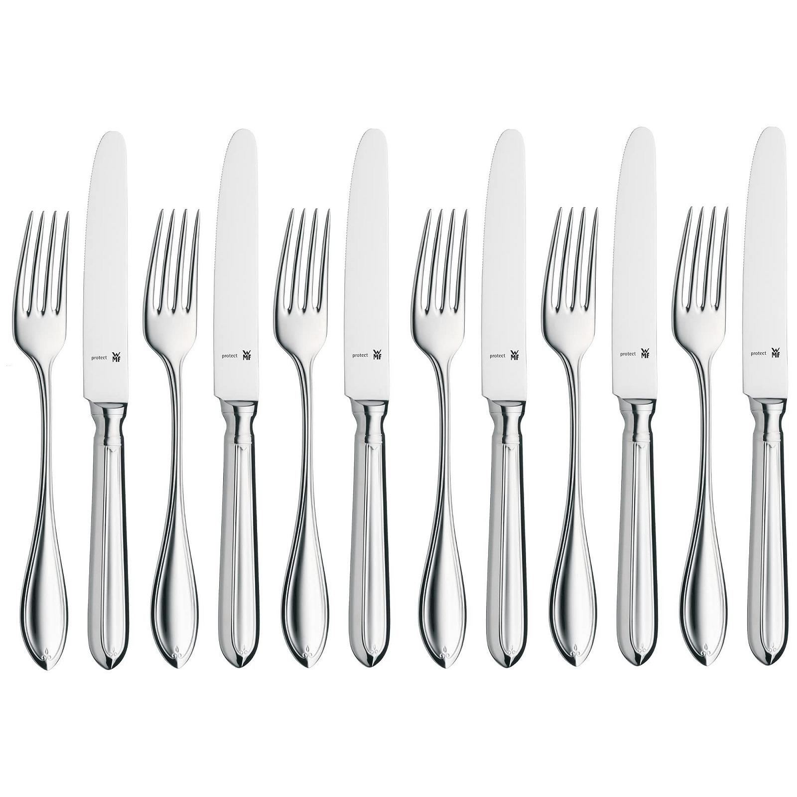 Набір десертних/сніданкових столових приборів WMF Premiere 12 предметів на 6 персон Cromargan Protect нержавіюча сталь полірована надзвичайно стійка до подряпин з вставним лезом, фото №1 Набір десертних/сніданкових столових приборів WMF Premiere 12 предметів на 6 персон Cromargan Protect нержавіюча сталь полірована надзвичайно стійка до подряпин з вставним лезом, фото №1