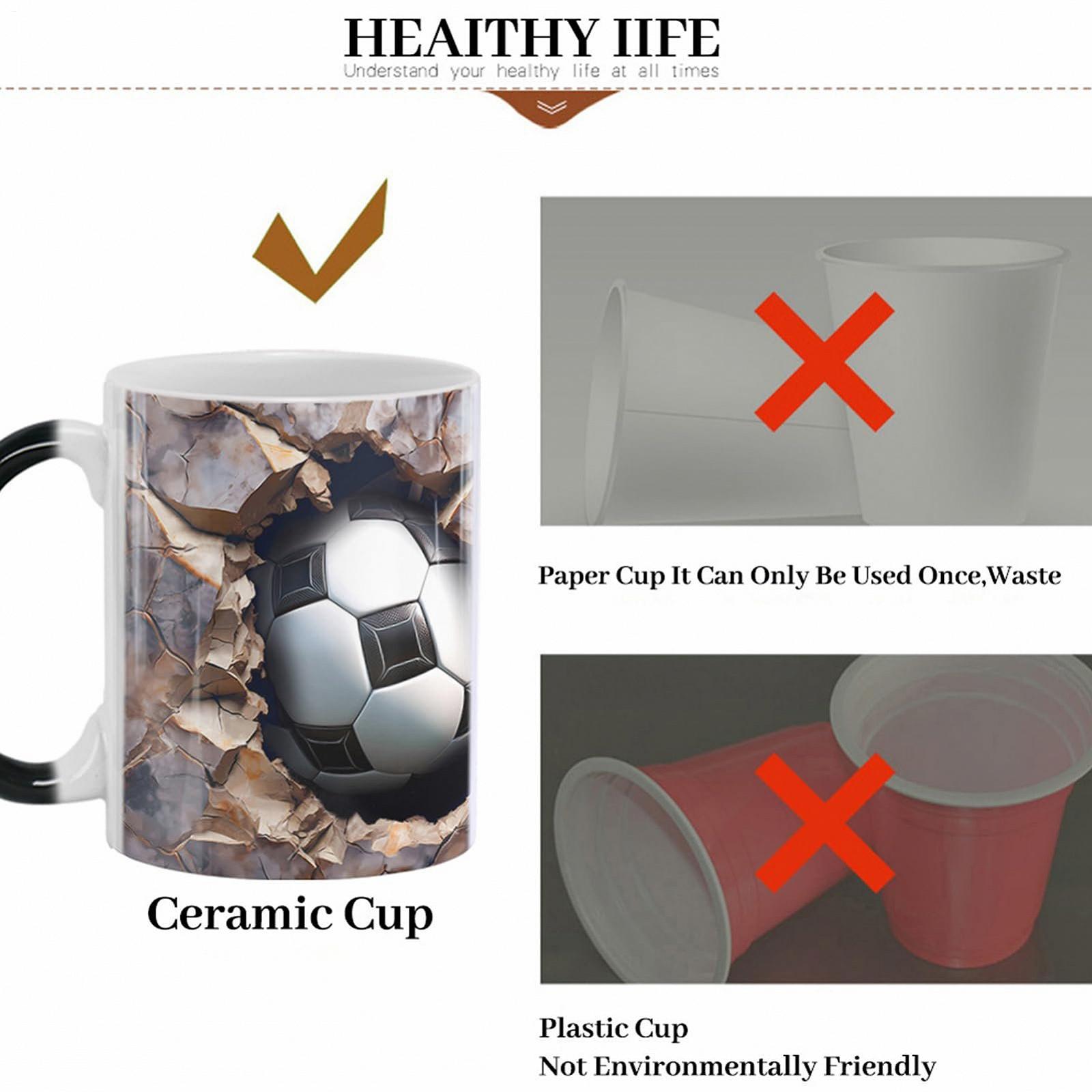 Кружка 3D Футбол Меняющая цвет 301-400 мл, фото №3