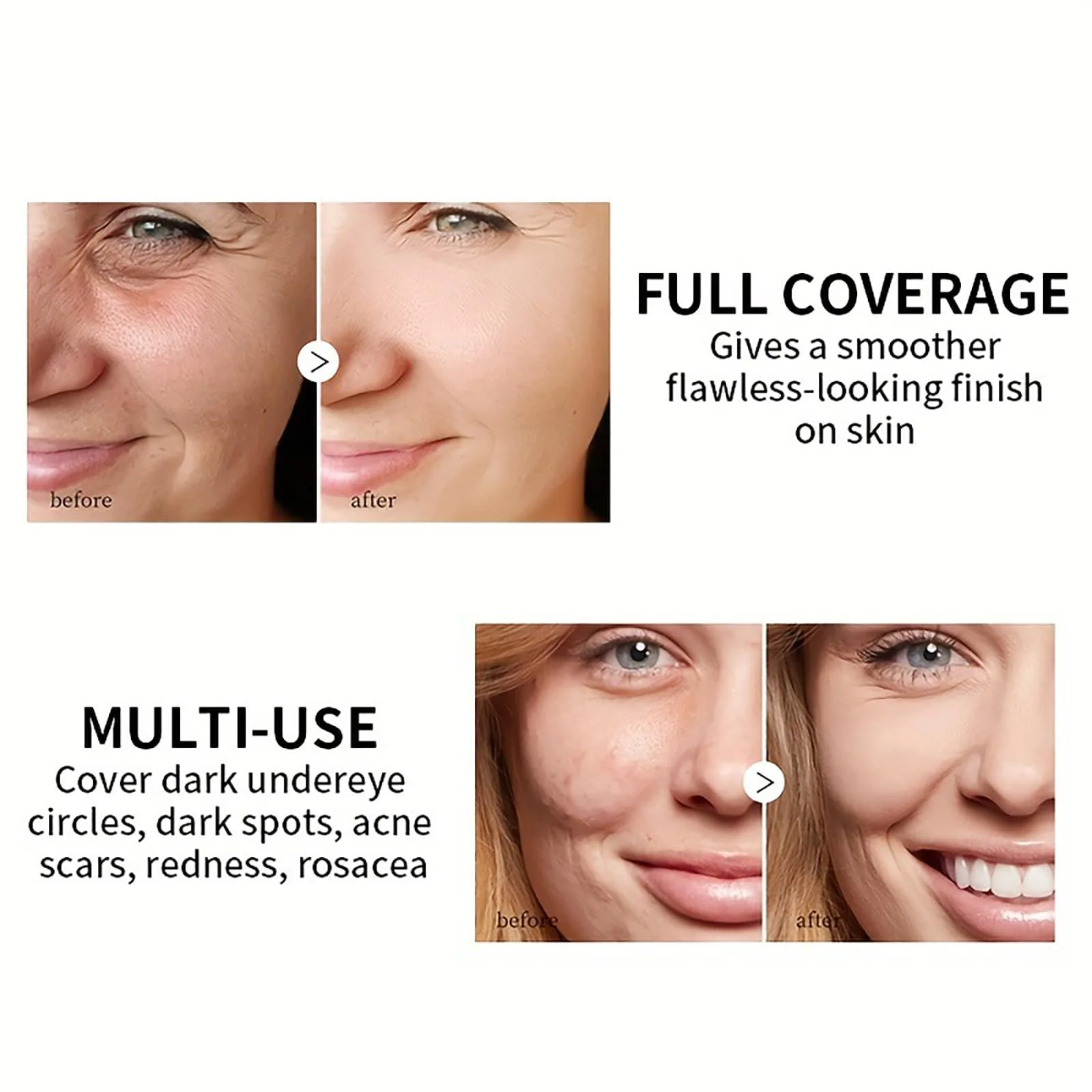 Палетка консилеров Holzsammlung 8 цветов с 11 косметическими кистями для камуфляжа, контурирования и выделения, фото №4