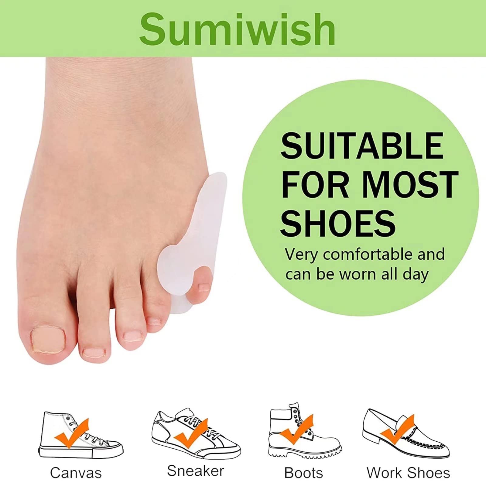 RUNRAYAY 10 шт. Защита для мизинца с разделителем, гелевая накладка для защиты от буньона, корректор буньона для мизинца для ношения с обувью, фото №4 RUNRAYAY 10 шт. Защита для мизинца с разделителем, гелевая накладка для защиты от буньона, корректор буньона для мизинца для ношения с обувью, фото №4