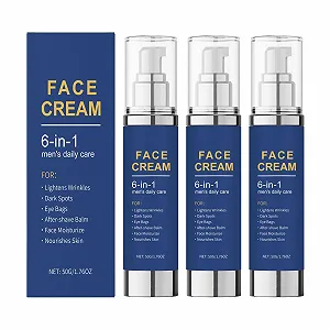 Зволожувальний крем для обличчя для чоловіків 6-in-1 Anti-Aging Wrinkle Cream Aftershave Lotion Organic Firming 3 шт - Фото 1