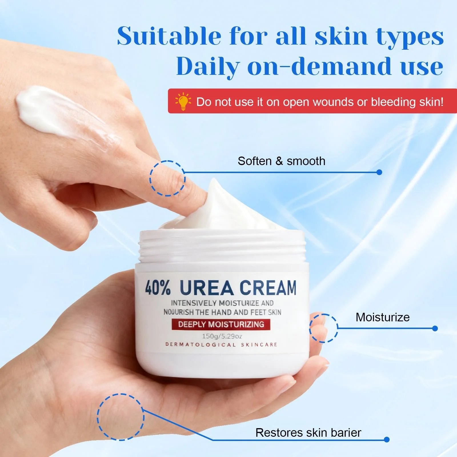 Крем для ног и рук Urea 40% для сухой кожи и мозолей 150 г, фото №3