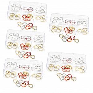 Украшения для ногтей Healvian, сердце, 150 шт., со стразами - Фото 1