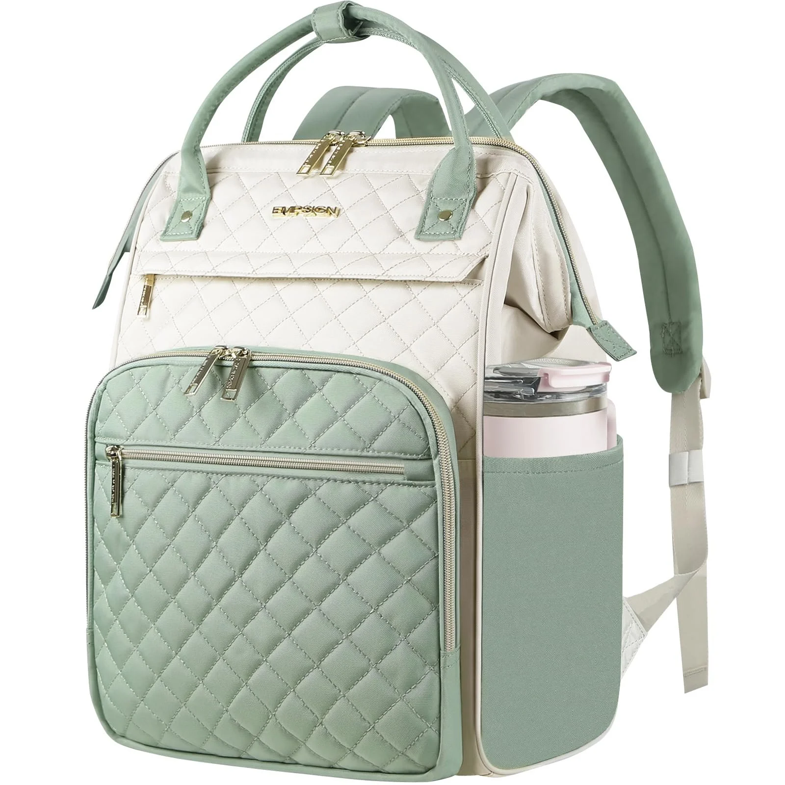 Рюкзак для ноутбука EMPSIGN 17" расширяемый с USB Beige-l.green, фото №1