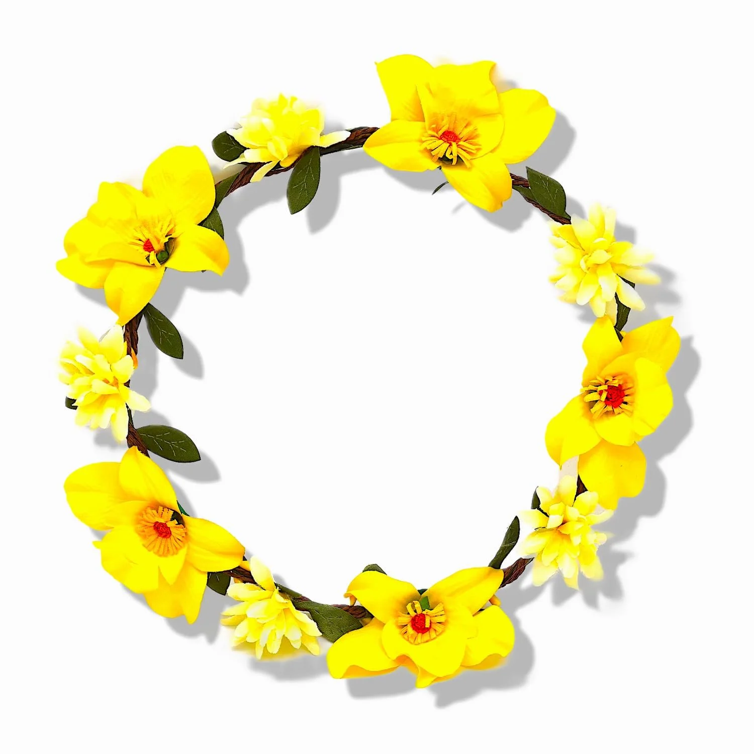 Вінок для волосся Квітка Sienna з жовтими квітами, атласні квіти 7 см Жовтий, фото №1
