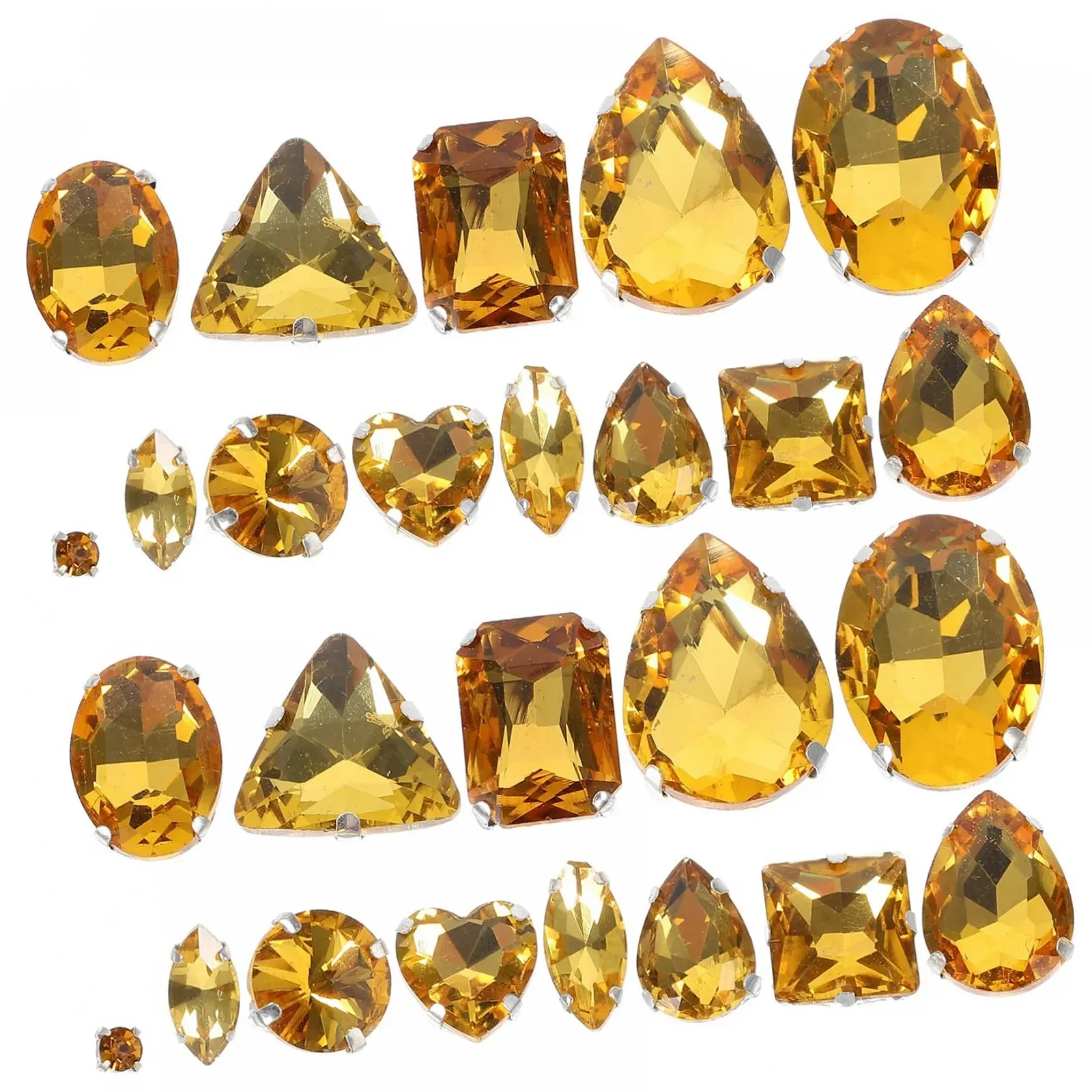 Стразы PLAFOPE 50 шт, золотой блеск, ручной работы, для пришивания, для аксессуаров одежды, фото №1