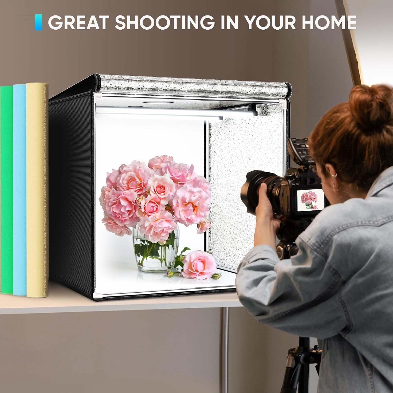 Фотобокс Sunowl 50см / CRI 95+ / 6 фонів / Чорний, фото №7 Фотобокс Sunowl 50см / CRI 95+ / 6 фонів / Чорний, фото №7