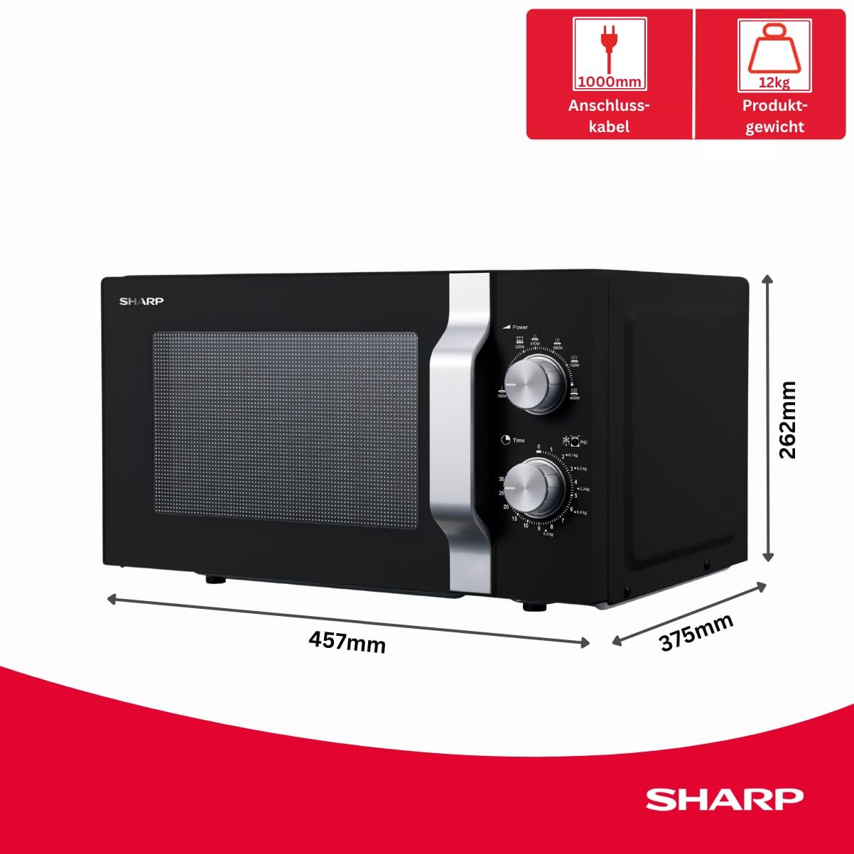 Мікрохвильова піч Sharp Solo R204BA 20 л 800 Вт Чорна, фото №2 Мікрохвильова піч Sharp Solo R204BA 20 л 800 Вт Чорна, фото №2