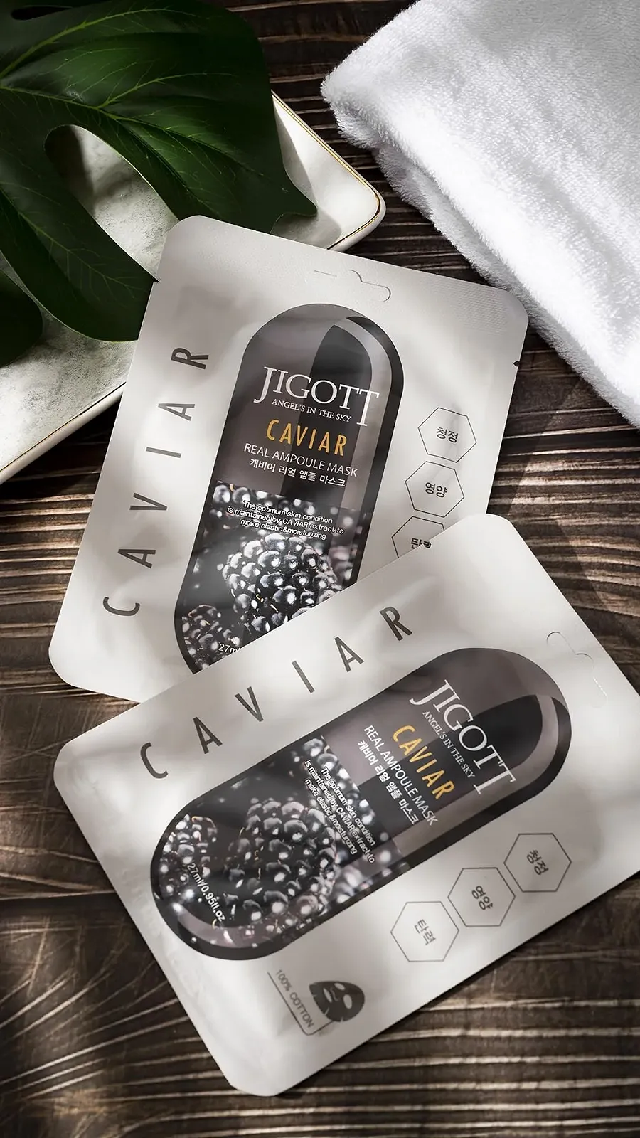 Тканевая маска для лица JIGOTT Caviar Real Ampoule, 27 мл, упаковка 10 штук, фото №6 Тканевая маска для лица JIGOTT Caviar Real Ampoule, 27 мл, упаковка 10 штук, фото №6