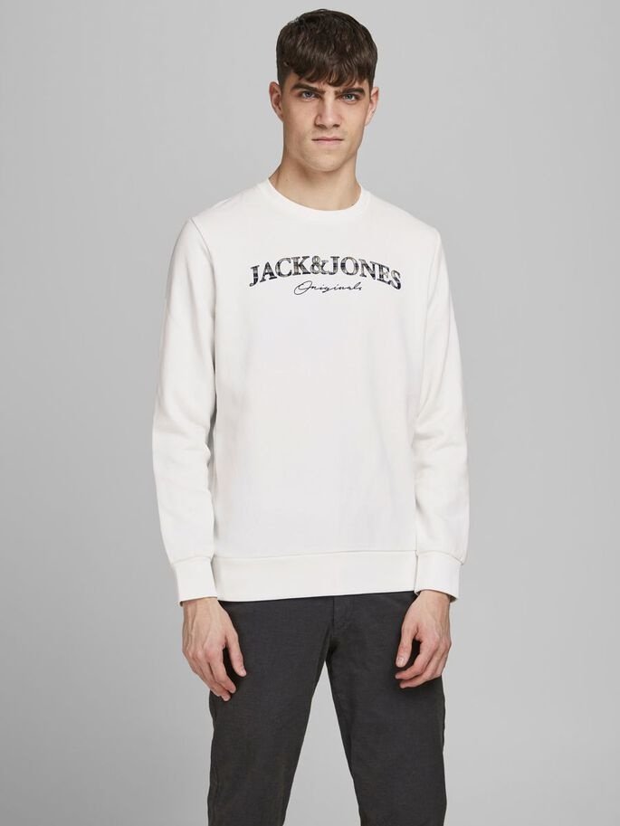 Світшот JORMINISTRY SWEAT CREW NECK 12180410 Cloud Dancer Jack&Jones  L, фото №2