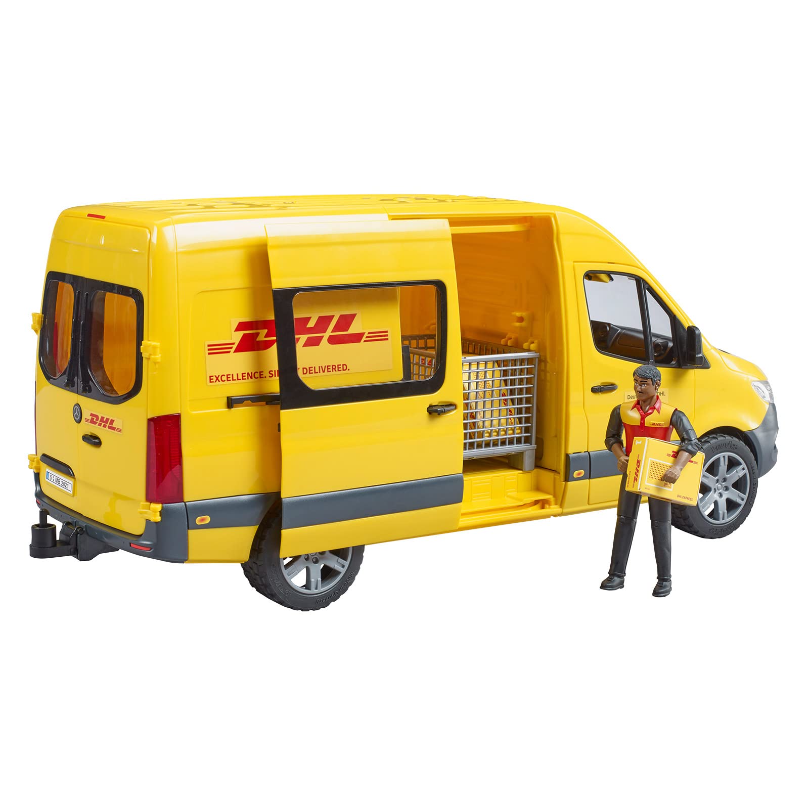 брод MB Sprinter DHL С водителем Включая сетку С пакетами 1:16 Транспортное средство для перевозки Shipping & Logistics Parcel Service Van, фото №5