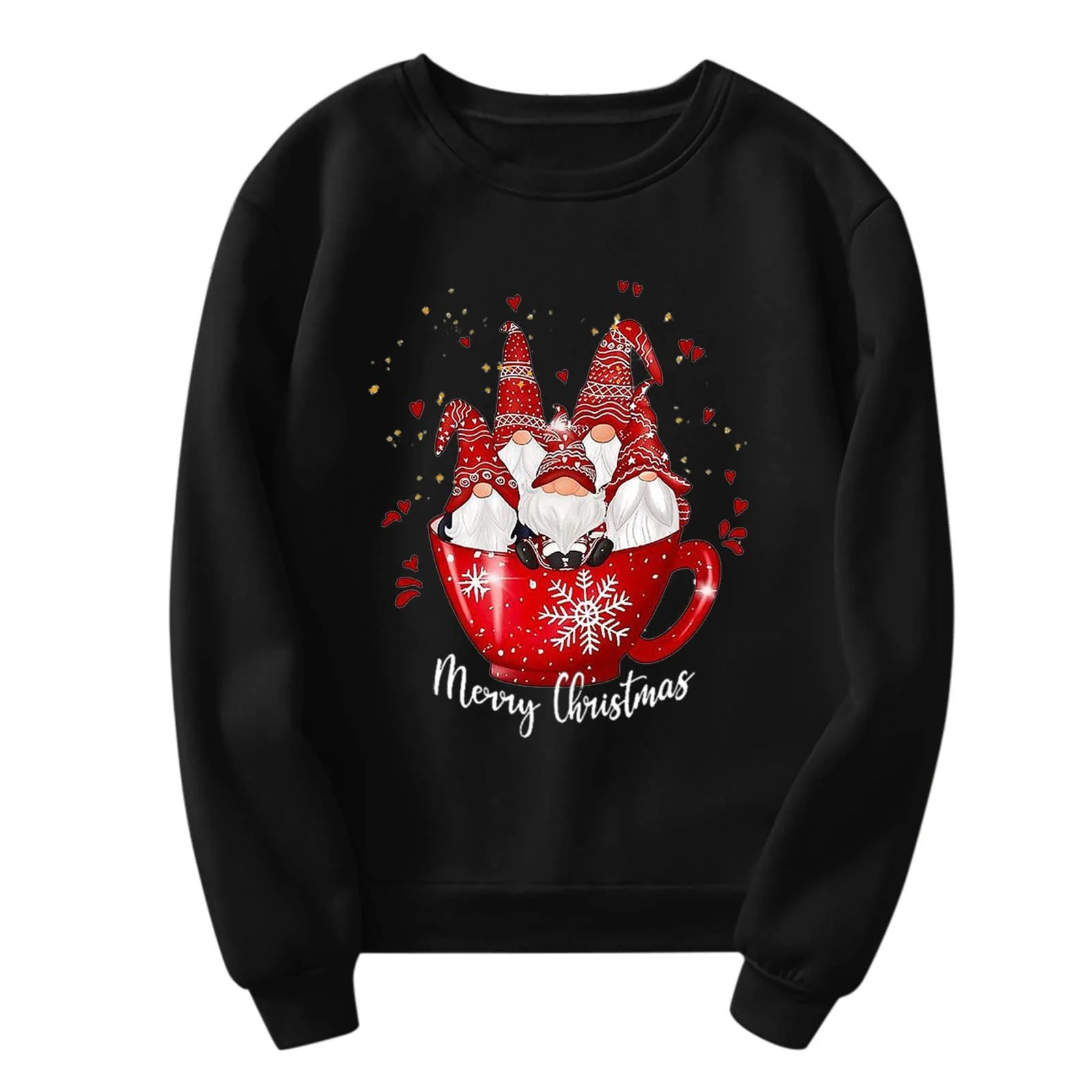 Рождественский джемпер Женский Свитшот Рождественский с забавным принтом, круглым вырезом и длинными рукавами, фото №4