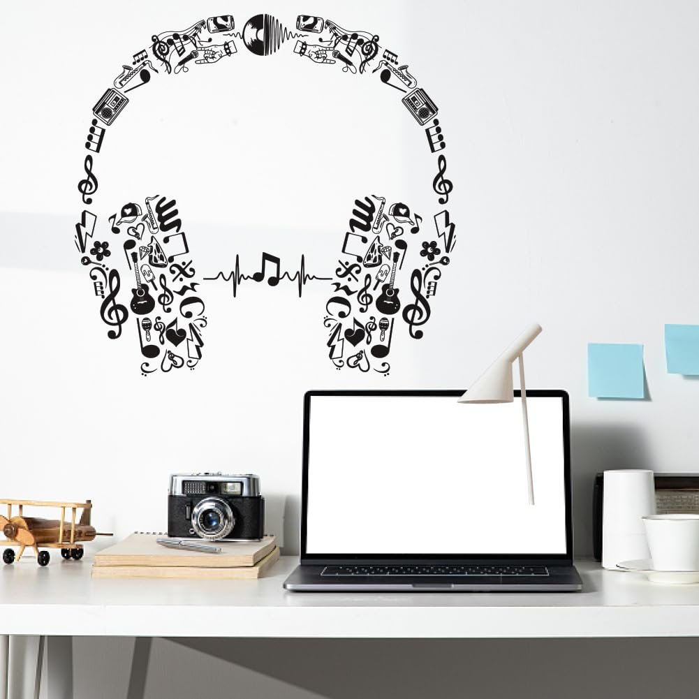 Наклейка на стіну ANATTASOUL Graffiti Style Headphones Self-Adhesive 2 шт. x 96 x 30 см, фото №4 Наклейка на стіну ANATTASOUL Graffiti Style Headphones Self-Adhesive 2 шт. x 96 x 30 см, фото №4