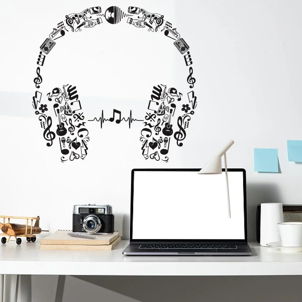 Наклейка на стену ANATTASOUL Graffiti Style Headphones Self-Adhesive 2 шт. x 96 x 30 см, фото №4