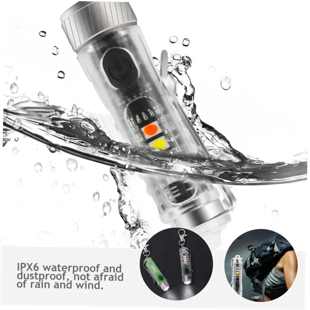 Фонарик-брелок INOOMP, 3 шт, портативный, аварийный, LED PC, фото №4