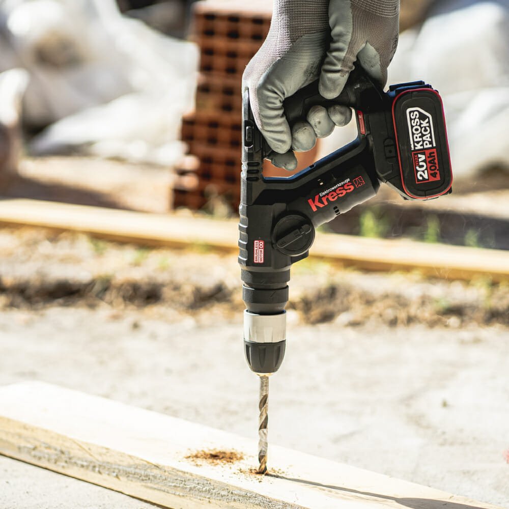 Комплект Дриль-шуруповерт акумуляторний Kress KUA71 / 20В / 60 Нм / Безщітковий / 2 швидкості + перфоратор акумуляторний  Kress KUC50.91 / BL / 1.7Дж / Чорний, фото №8