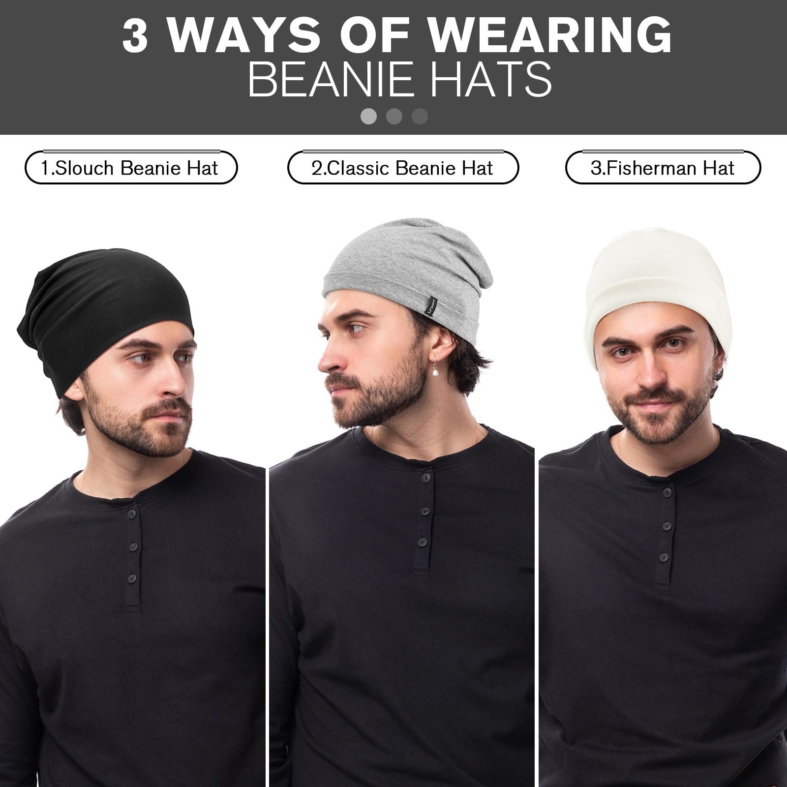 Шапка-біні HAMUNI Slouchy для жінок, Подвійний шар, М'яка, фото №7 Шапка-біні HAMUNI Slouchy для жінок, Подвійний шар, М'яка, фото №7