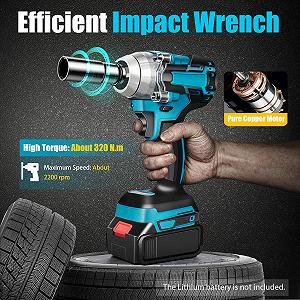 Аккумуляторная ударная дрель PUCMER Cordless Impact 18 В Крутящий момент 320 Н.м для завинчивания, сверления и ударного сверления без аккумулятора и зарядного устройства synthetic.ua - Фото 1