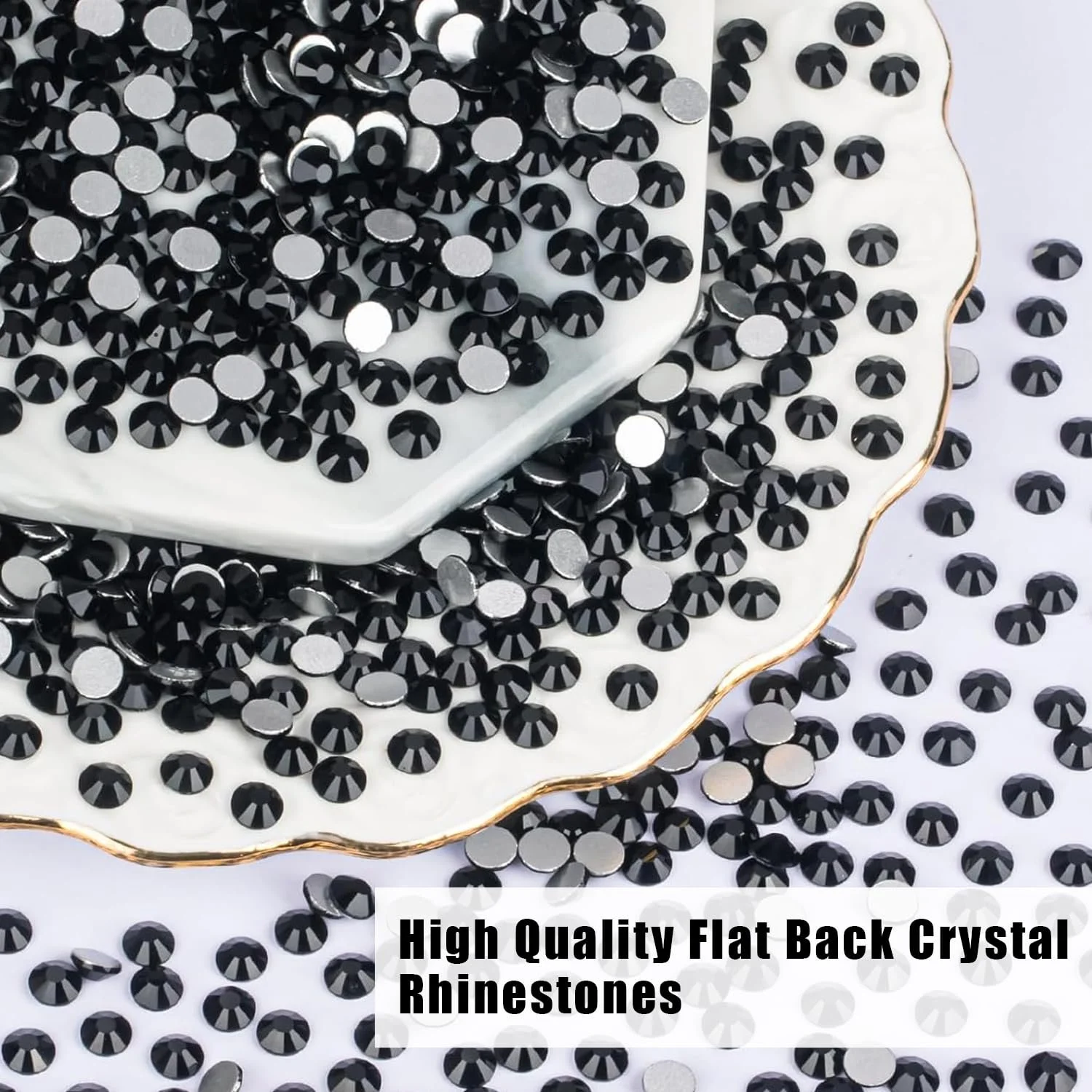 Стрази круглі Чорний SS6/2,0–2,1 мм, 1440 шт, фото №4