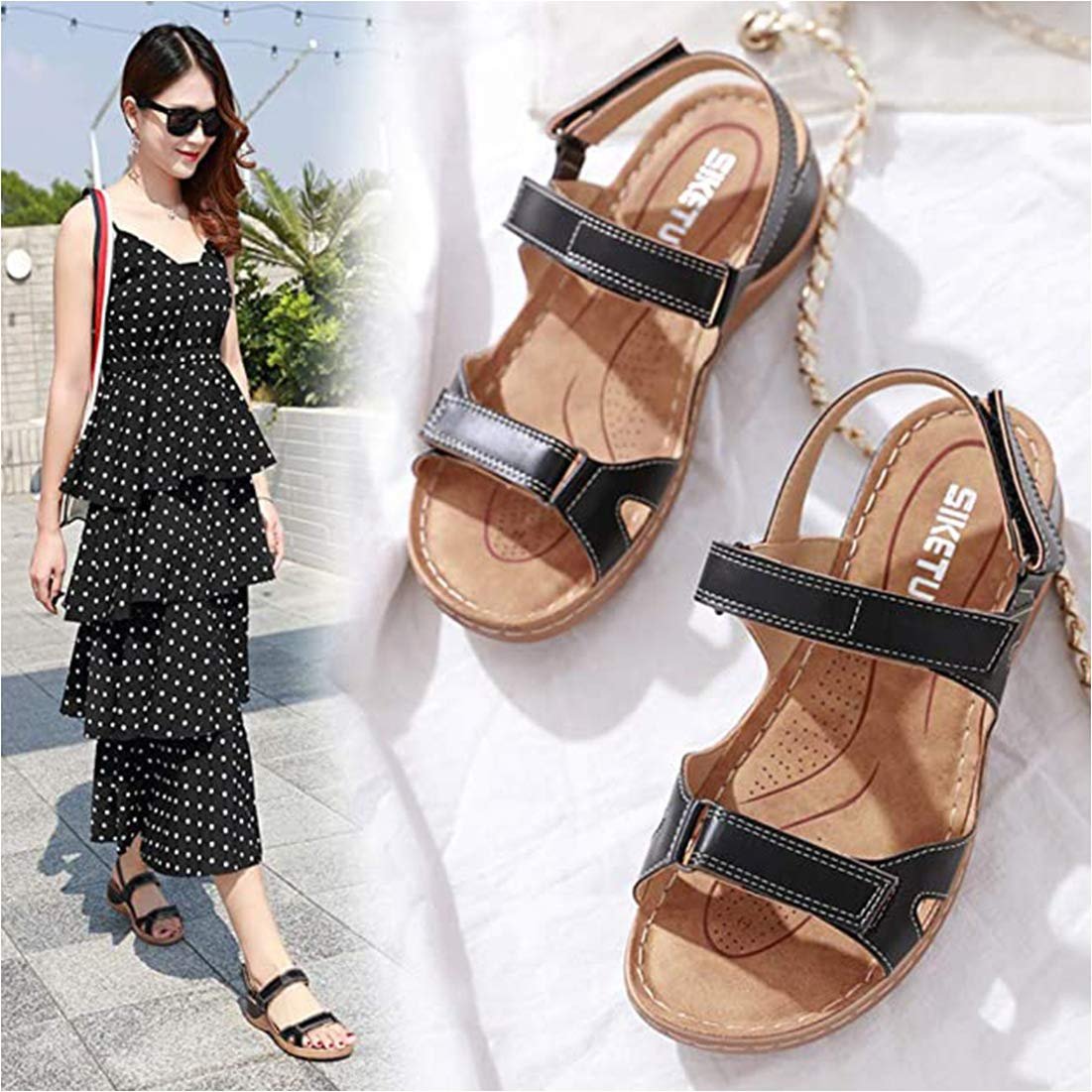 Жіночі сандалі CrEev Плоскі з відкритим носком, фото №7