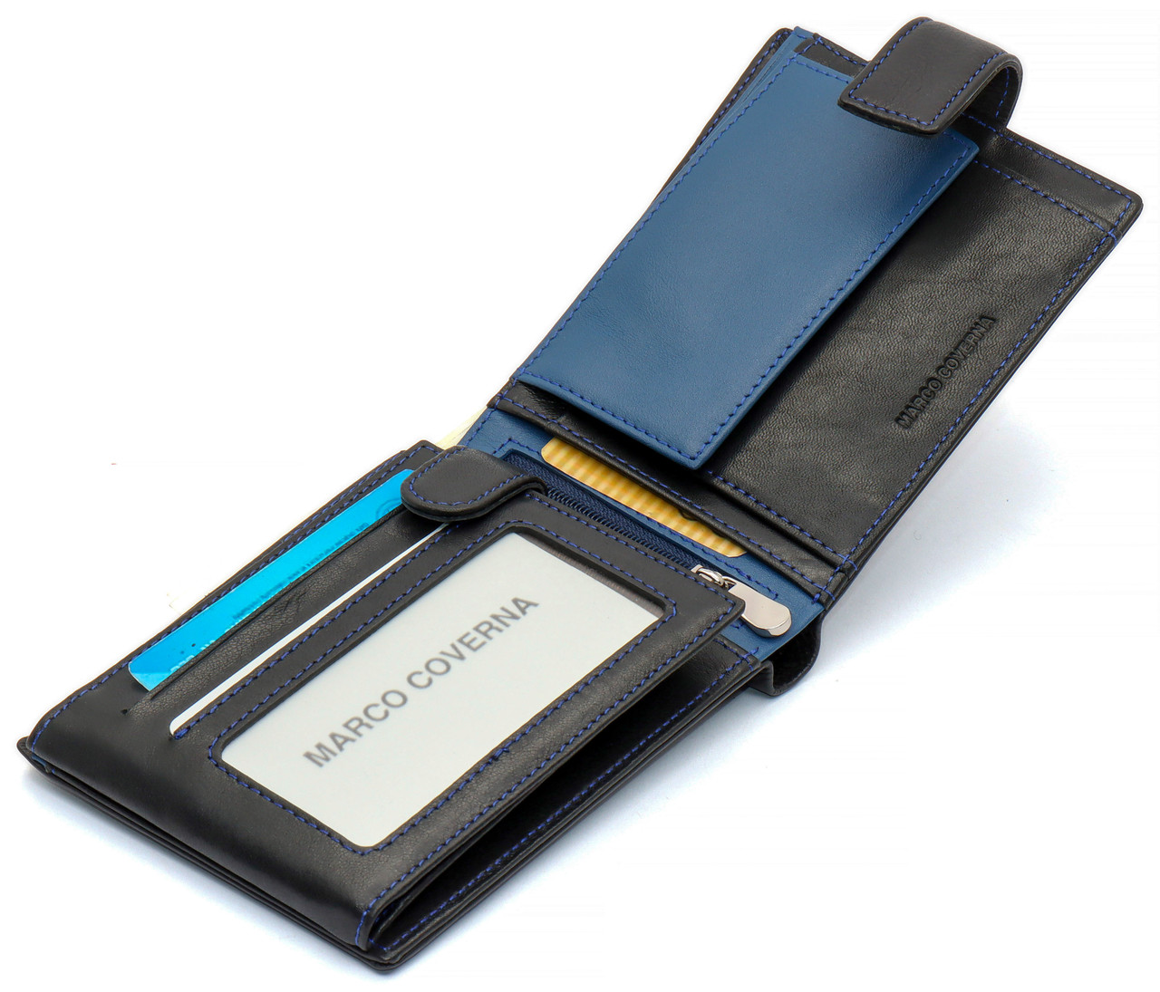 Черный стильный мужской кошелек с блоком для документов из натуральной кожи Marco Coverna MC-1006 A 1221, фото №6 Черный стильный мужской кошелек с блоком для документов из натуральной кожи Marco Coverna MC-1006 A 1221, фото №6