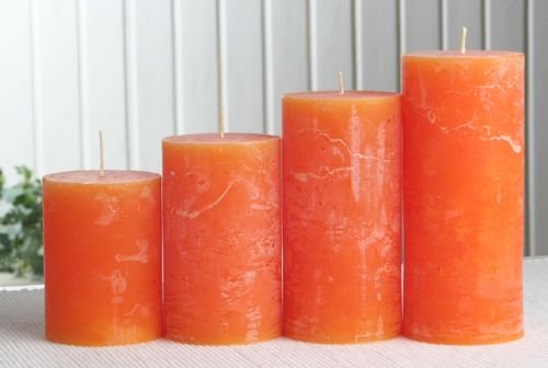 Свічка Стовпчик Rustic Advent Середній 6 см Мандариновий, фото №1