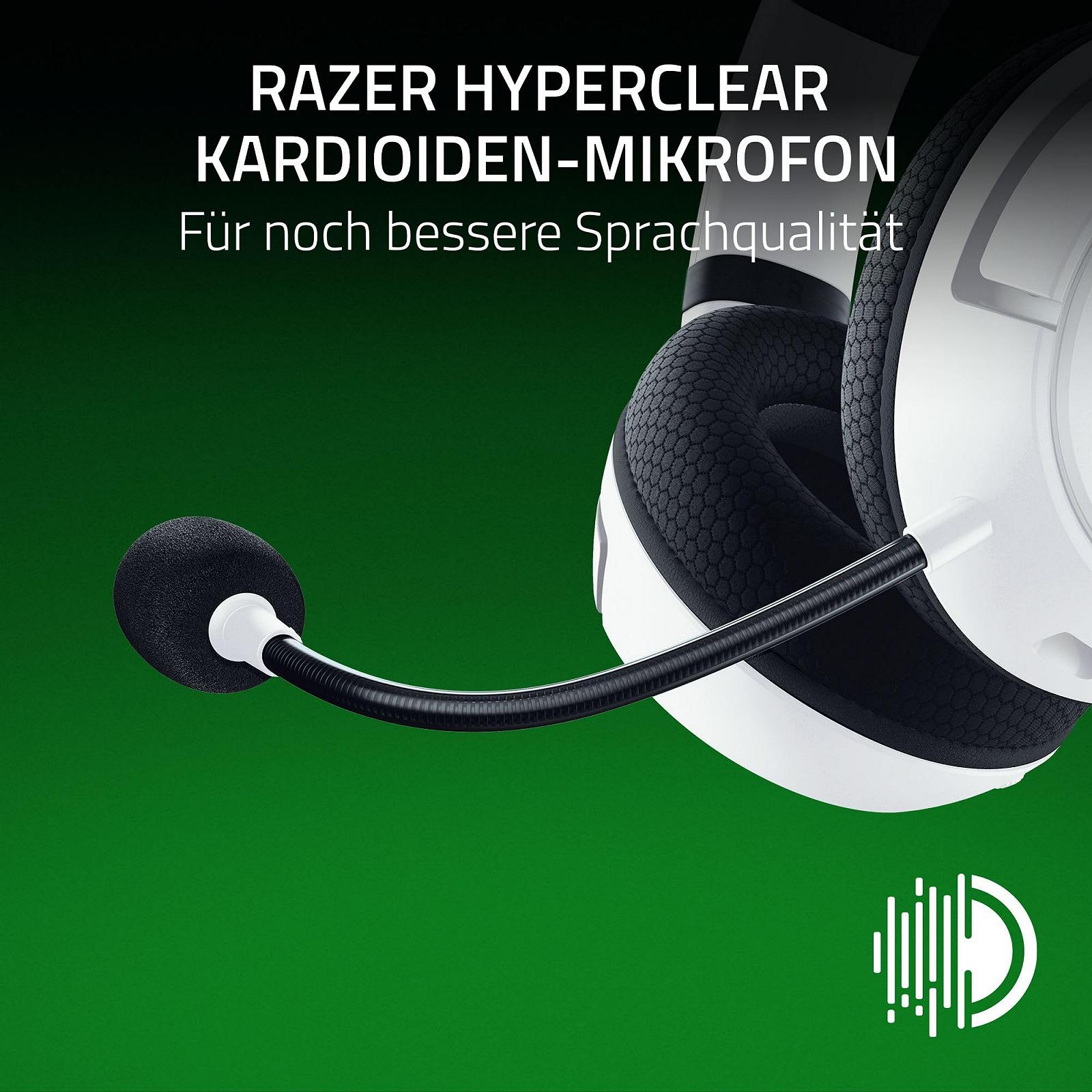 Навушники Razer Kaira HyperSpeed Бездротові Багатоплатформові для Xbox (HyperSpeed Wireless, Triforce 50mm Driver, HyperClear Cardioid Mik, FlowKnit Memory Foam Ear Pads) Білі, фото №4