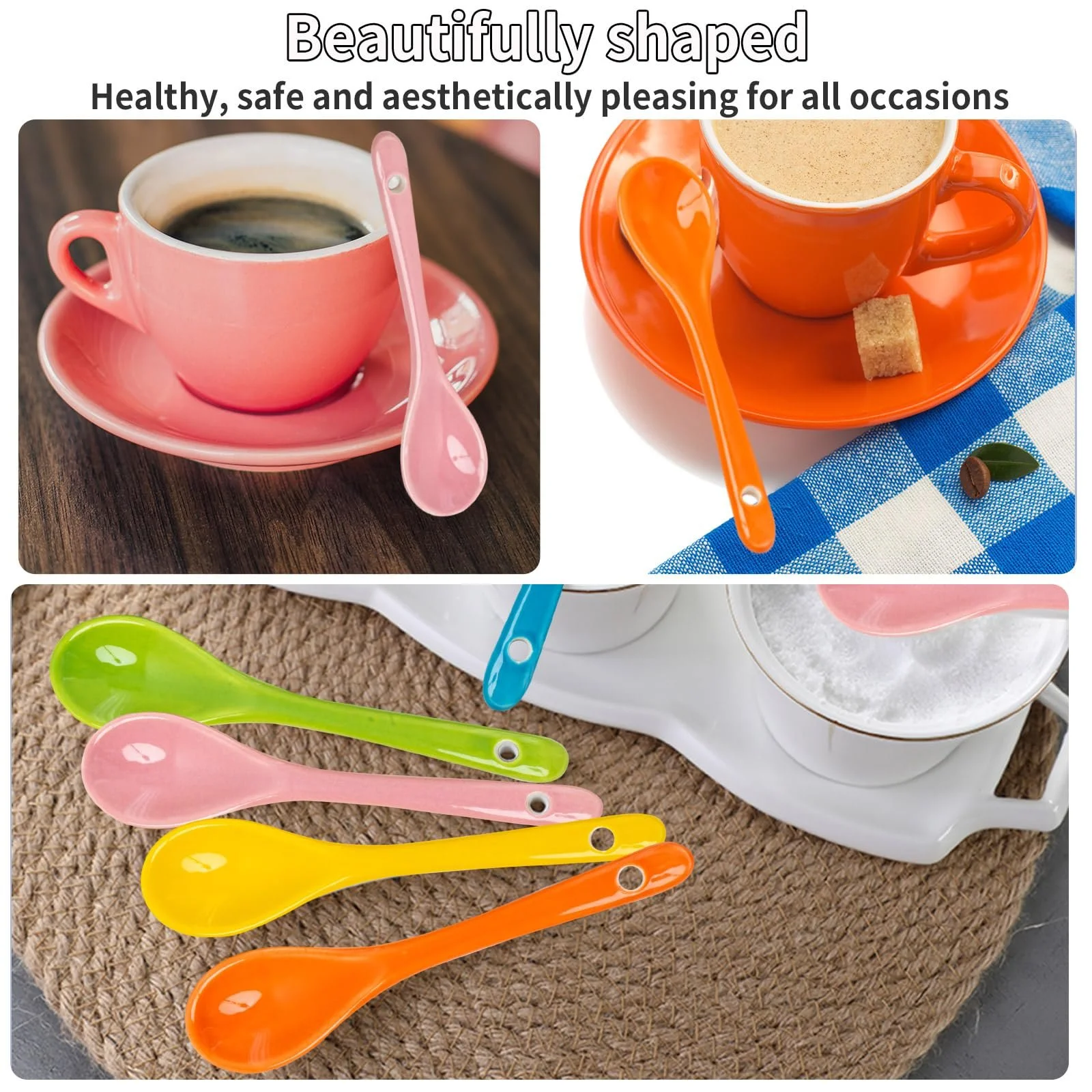 Набор ложек из фарфора, 5 шт Без бренда, фарфор, 123 x 28 см, много цветов, фото №3