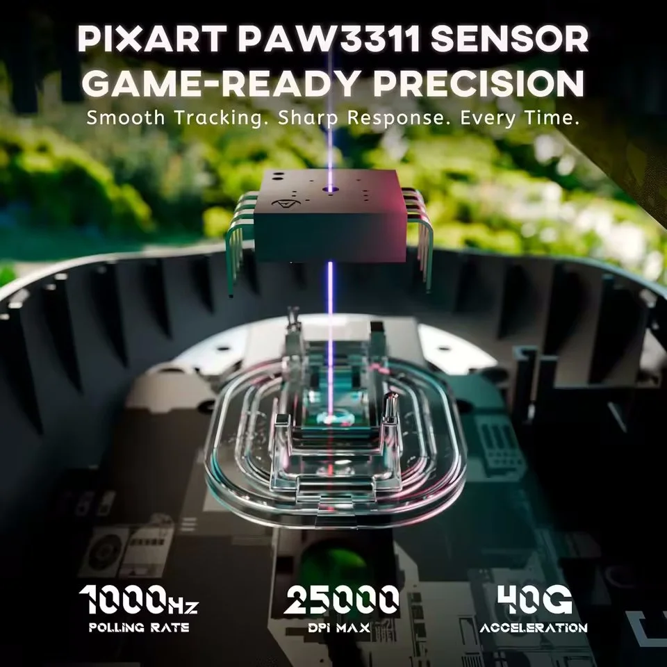 Комп`ютерна миша Attack Shark G3 Black 25000DPI PAM3311 Wireless Bluetooth, фото №5 Комп`ютерна миша Attack Shark G3 Black 25000DPI PAM3311 Wireless Bluetooth, фото №5