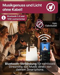 Настільна лампа SCHWAIGER Bluetooth динамік 10 Вт LED 10 кольорів 4 режими IP44 synthetic.ua - Фото 1