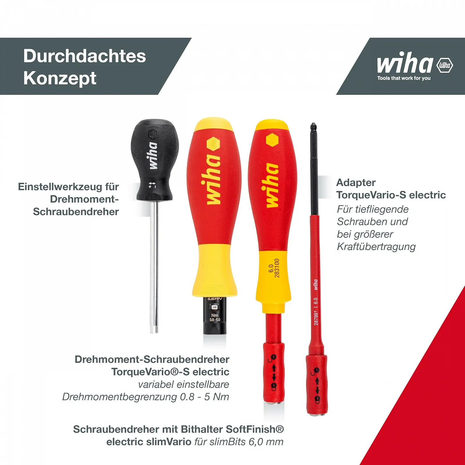 Динамометрична викрутка Wiha 2872T13 -S 13 предметів Різнокольорова, фото №4