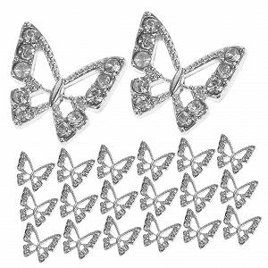 Украшения для ногтей Бабочки со стразами 40 шт. для маникюра, блестящие украшения для искусства и рукоделия для особых случаев synthetic.ua - Фото 1